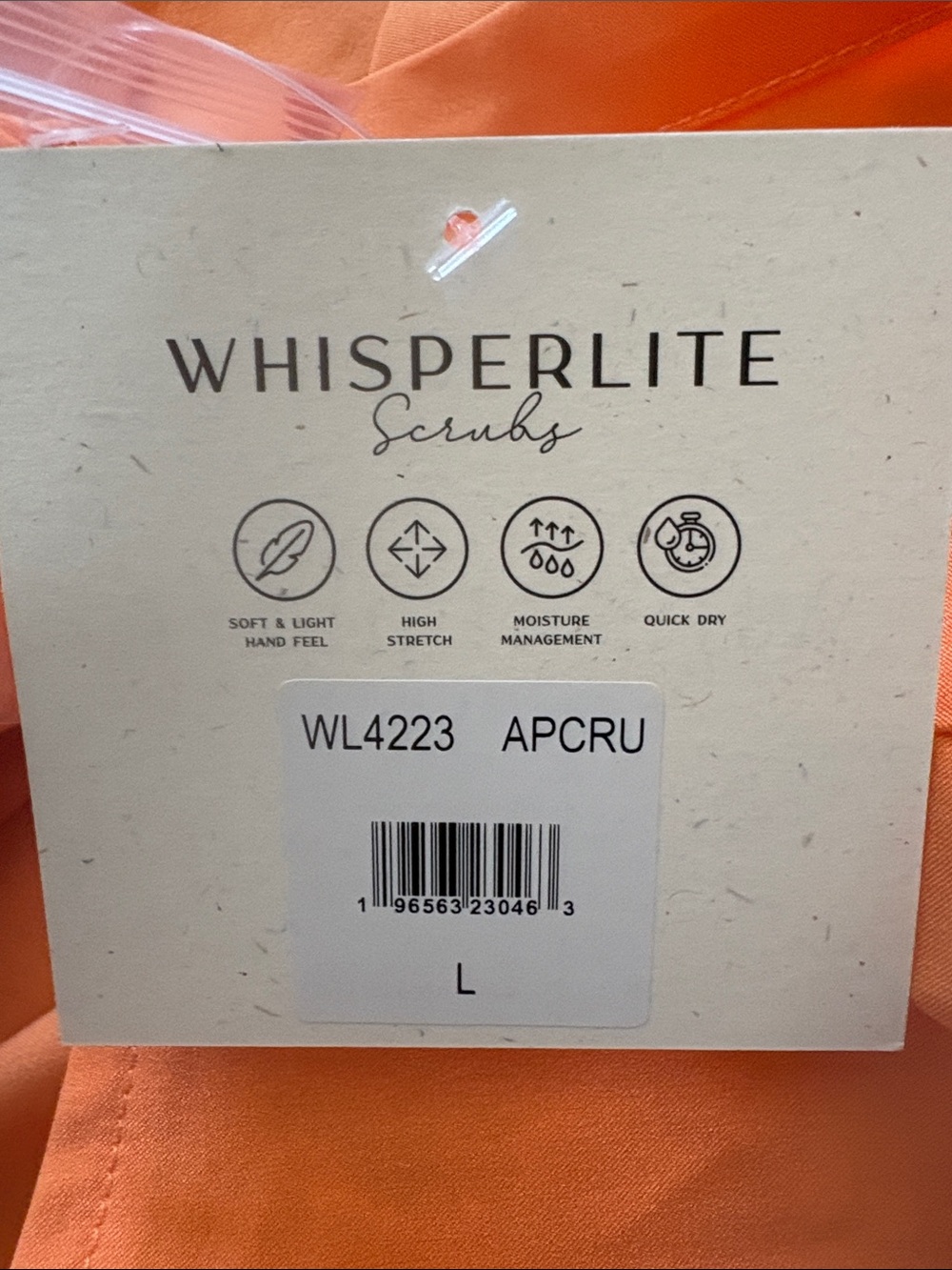 WhisperLite Bright Orange Short Sleeve Pocket Scrub Top - Picture 4 of 4